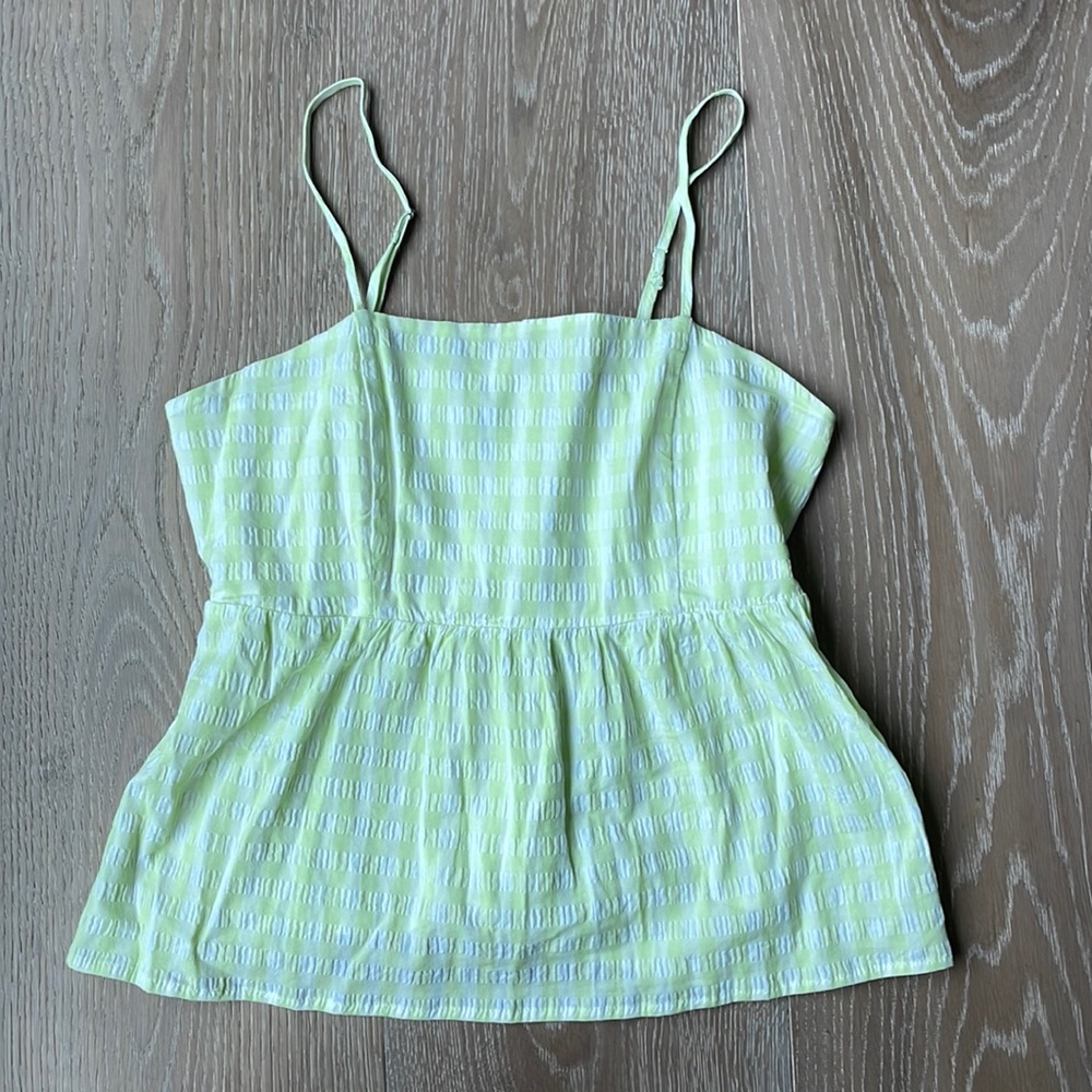 Green/white gingham style camisole